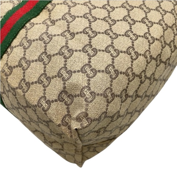 🤩NEW ITEM 🚨💰LUX GUCCI PLUS PVC SHERRY TAN LINE LARGE BAG - Picture 15 of 16